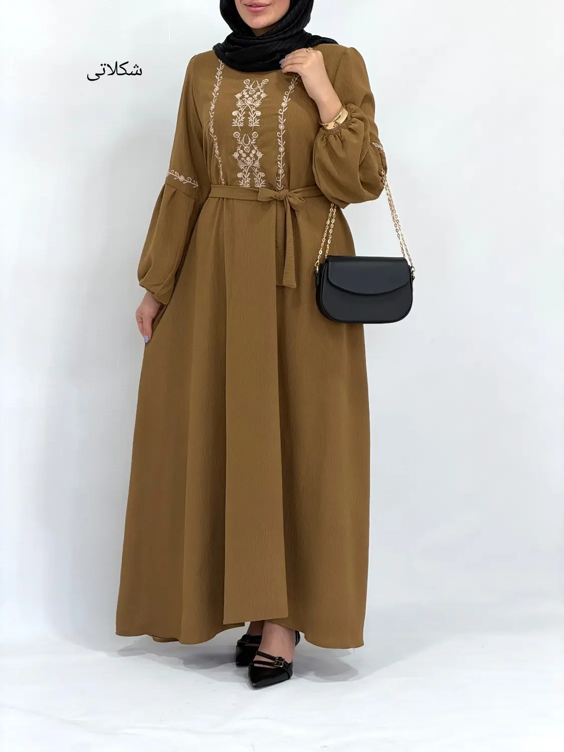پیراهن بلند سوپرکلوش گلدوزی لعیا